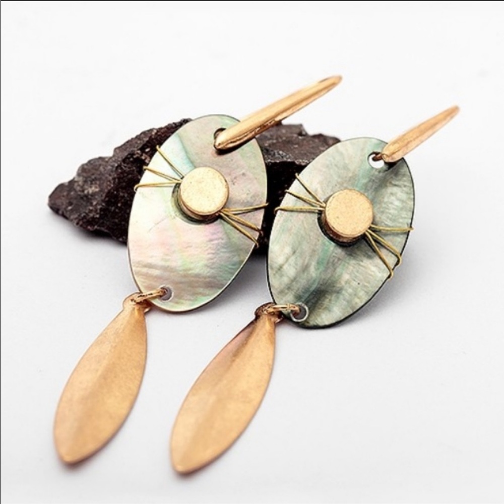 Natural Abalone 14k Dangles - Earrings